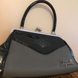 Sourpuss Grey and Black purse.